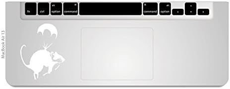 Tür Mağaza MacBook Air / Pro 11/13 İnç MacBook çıkartması Paraşüt Sıçan Banksy Trackpad Beyaz M632-W