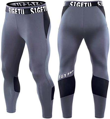 ticcoy Yoga Pantolon Erkekler için Katı Sıkıştırma Grafik Düz Streç Elastik Bel Patchwork Yoga Pantolon Erkekler Siyah