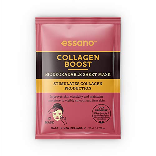 Essano Collagen Boost Biyobozunur Tabaka Maskesi-Kollajen Üretimini Uyarır, Elastikiyeti Artırır ve Nemi Korur-Yeni Zelanda'da
