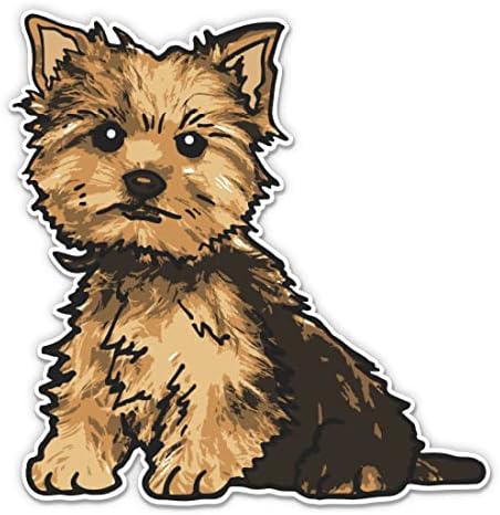 Yorkshire Terrier Sticker-3 laptop etiketi - Su Geçirmez Vinil Araba, Telefon, Su Şişesi-Sevimli Yorkie Çıkartması