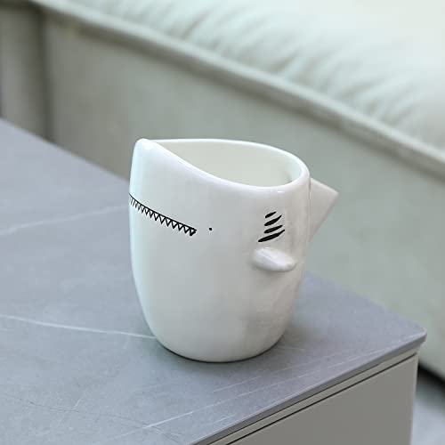 Huılaıren 3D Köpekbalığı Seramik Kahve Kupa / Sevimli El Yapımı Süt çay bardağı 14OZ / En İyi Yenilik Hediye Fikri Baba,