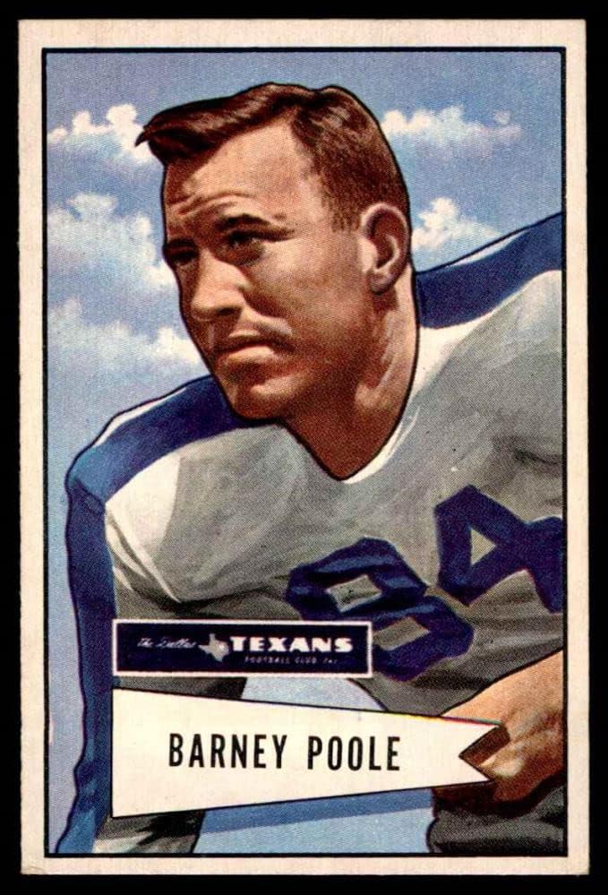 1952 Okçu Büyük 11 Barney Poole Dallas Teksaslılar (Futbol Kartı) ESKİ / MT Teksaslılar Ordusu / Mississippi