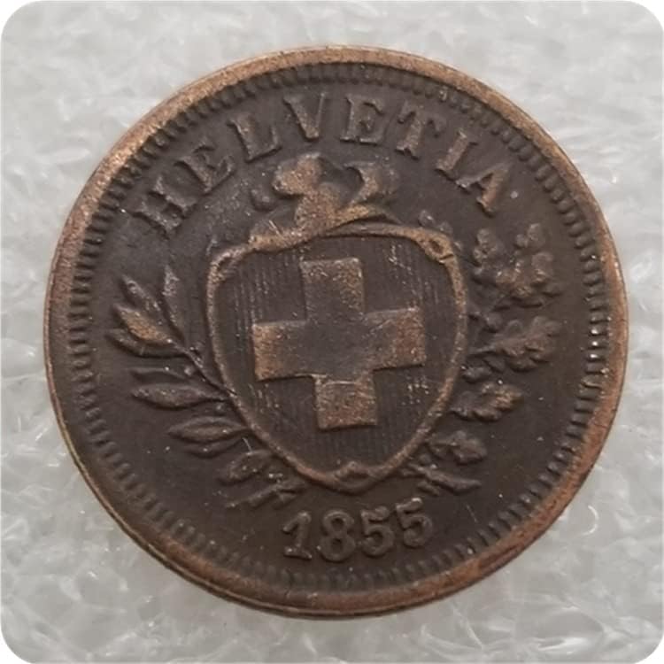Antika El Sanatları İsviçre 1855/63/64/66/70/96 Dış Hatıra paraları Gümüş Dolar