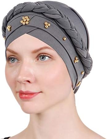 1 Paket / 2 Paket Kadın Türban Bükülmüş Boncuklu Örgü Kimyasal Kanser Başörtüsü Kap Saç Kaplı Şal Şapka