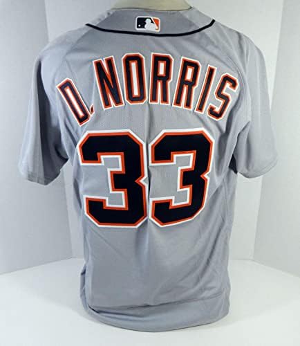 2018 Detroit Tigers Derek Norris 33 Oyunu Verilen Gri Jersey DP15130 - Oyun Kullanılan MLB Formaları