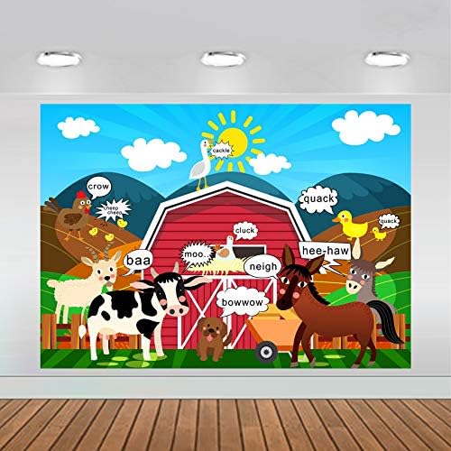 Ahır Çiftlik Hayvanları Parti Zemin Büyük Afiş Dekorasyon Tatlı Masa Arka Plan Photobooth Prop 7x5 feet