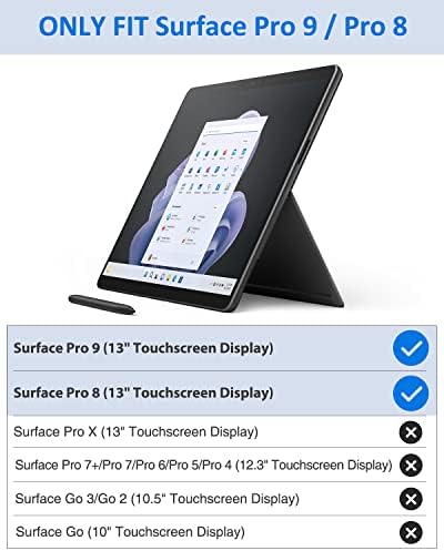 MoKo Tablet Arka Cilt Sopa Çıkartması Microsoft Surface Pro 9 için 2022 / Pro 8 2021 Yayın Tablet - 13 İnç, PU Deri Koruyucu