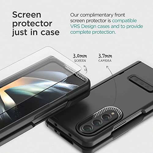 VRS tasarım Terra Guard Modern Galaxy Z Fold 4 5G (2022), Premium Modern Temiz Stil [Çizilmez Menteşe Koruması] Temperli
