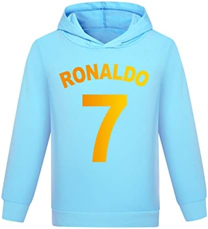 Himoop Erkek Bahar Sonbahar Cristiano Ronaldo Tişörtü Casual Yenilik Hoodies Unisex Uzun Kollu Kapşonlu Kazak(2-16Y)