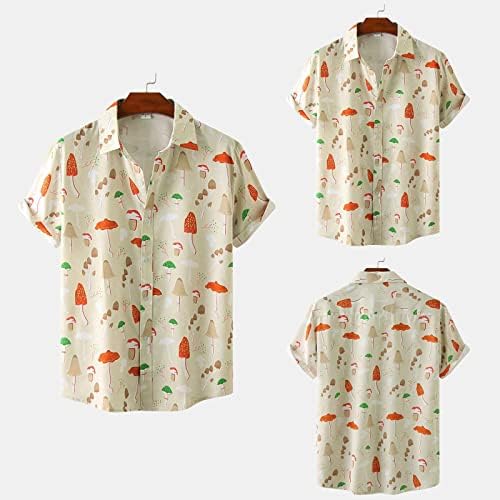 Erkek Çiçek Düğme Aşağı havai gömleği Kısa Kollu Düzenli Fit Yaz Plaj Gömlek Bowling Gömlek Bluz