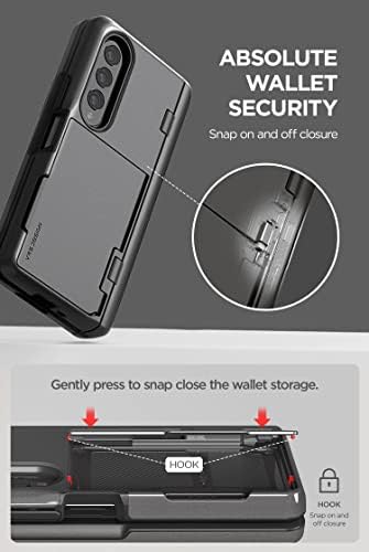 VRS tasarım Terra Guard Modern GO S Galaxy Z Fold 4 5G (2022), S Kalem Bölmeli Premium Modern Temiz Stil Menteşe Koruma Kartı