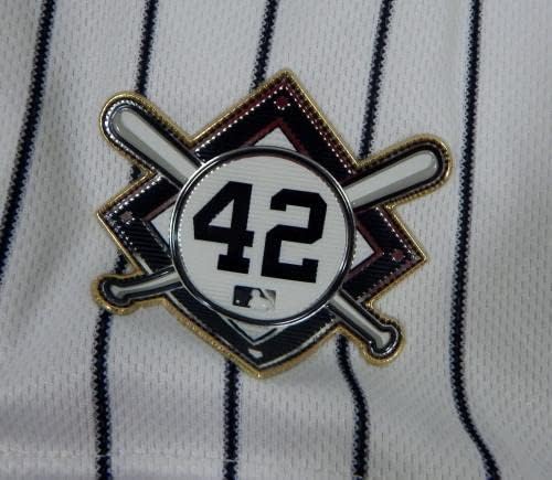 2020 New York Yankees Miguel Andujar 42 Oyun Yayınlanan Beyaz Forma HGS P JRD 5-Oyun Kullanılan MLB Formaları