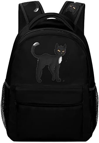 Siyah Kedi Savaşçı Laptop Sırt Çantası Moda omuzdan askili çanta Seyahat Sırt Çantası Okul Çantalarını Erkekler Kadınlar