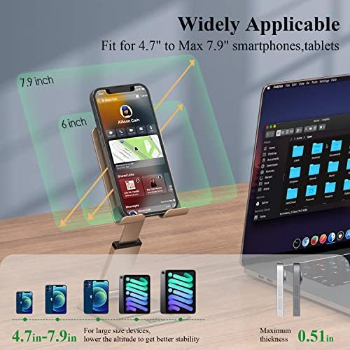Minthouz Uzatılabilir Cep Telefonu Standı, Masa için Alüminyum Telefon Tutucu, iPhone 14 13 Pro Max Mini 12 11 ve Daha Fazlası
