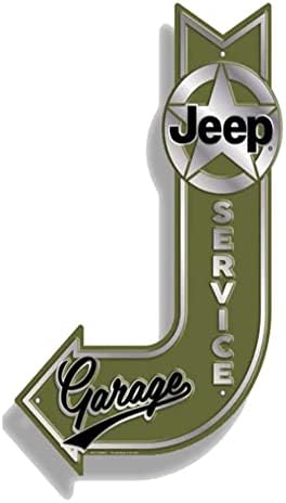 Jeep Servis Garajı J-Ok Duvar Tabelası Geri Dönüştürülmüş Alüminyum 17X11 inç
