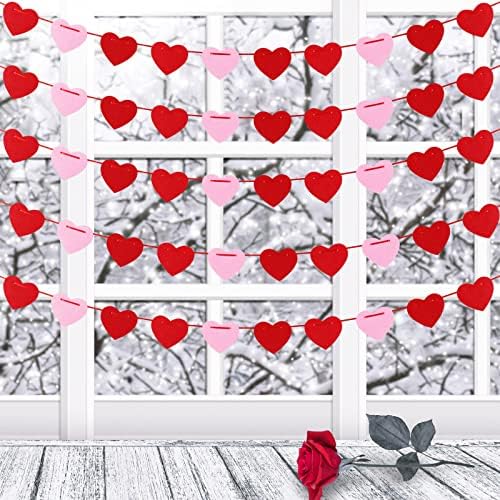 Sevgililer Günü Dekor için sevgililer Keçe Kalp Çelenk, Hiçbir DIY, 50 Adet - Sevgililer Günü Süslemeleri için Sevgililer