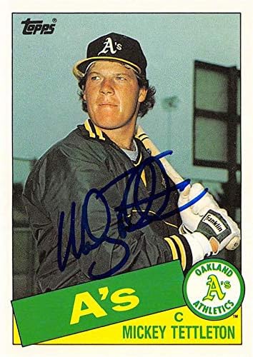 İmza Deposu 622131 Mickey Tettleton İmzalı Beyzbol Kartı - Oakland Athletics-1985 Topps İşlem Gören No. 120T