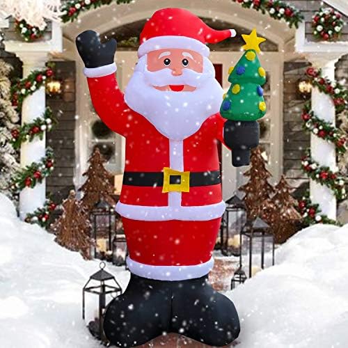 SEASONBLOW 10 Ft Şişme Noel Kardan Adam + 9ft Şişme Noel Noel Baba Noel Ağacı ile