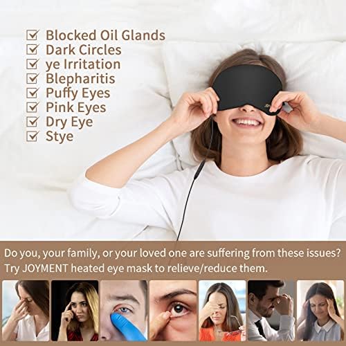 JOYMENT ısıtmalı Göz Maskesi, Kuru Göz için USB Sıcak Kompres, Keten Tohumu ile Arpacık Blefarit Tedavisi, Şalazyon için