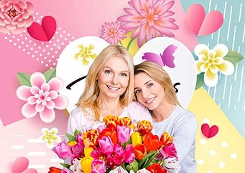 CYLYH 7X5FT Anneler Günü Zemin Mutlu Anneler Günü Afiş Pembe Çiçekler Aşk Kalp Fotoğraf Fotoğraf Sahne anneler Günü Partisi