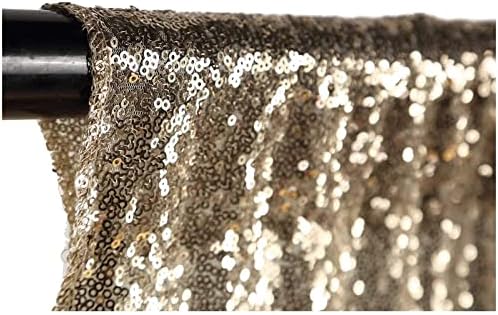 LQIAO Pullu Zemin Perde Paneli 2x8FT-Light Altın, Pullu Fotoğraf Backdrop Perde için Parti / Ev perde dekorasyonu 1 adet,