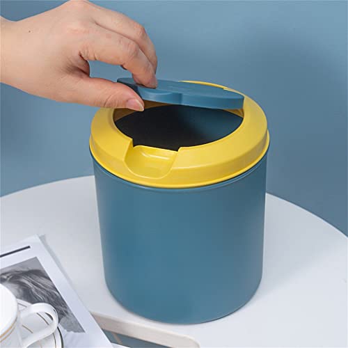 ZHAOLEI Mini Küçük çöp tenekesi Masaüstü çöp tenekesi Ev Masa Plastik çöp tenekesi yapabilir (Renk: Mavi, Boyut : 13.5 *