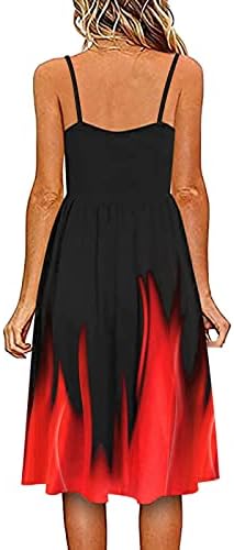 Kadın 2023 yaz elbisesi Rahat Degrade Spagetti Kayışı Kolsuz V Boyun Pilili Salıncak Midi Plaj Elbise