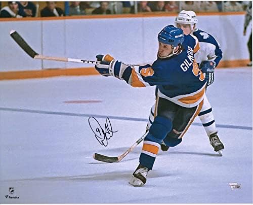 Doug Gilmour St. Louis Blues İmzalı 16 x 20 Mavi Jarse Fotoğraf Çekimi-İmzalı NHL Fotoğrafları
