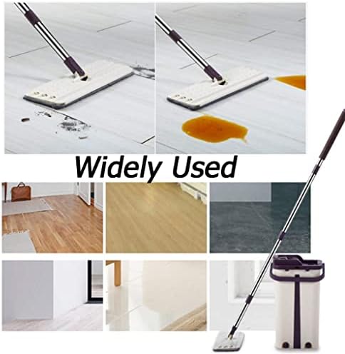 LIUZH düz sıkma paspas ve kova el-ücretsiz sıkma zemin temizlik paspası ıslak veya kuru kullanım otomatik Spin öz tembel