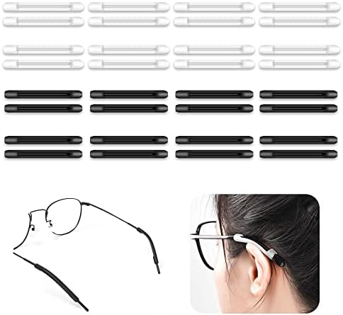 SooGree Yumuşak Silikon Gözlük Tapınak İpuçları Kol Tutucu, Kaymaz Elastik Konfor Gözlük Tutucular 16 çift (kalın)