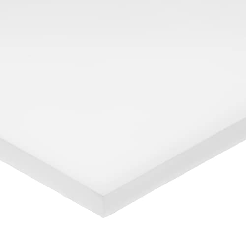 Delrin Asetal Homopolimer Plastik Levha, Beyaz, 1-1 / 4 inç Kalınlığında x 6 inç Genişliğinde x 6 inç Uzunluğunda