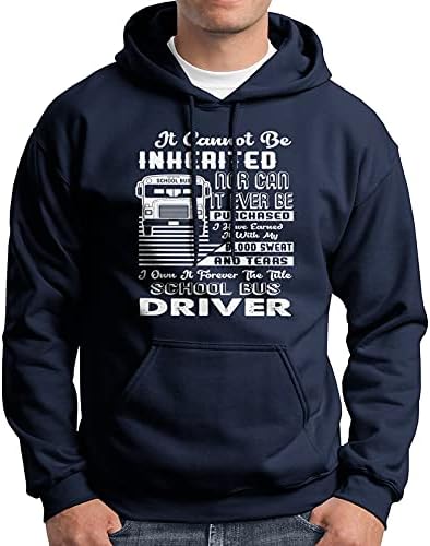 Ben Kendi Sonsuza Başlık Okul Otobüsü Sürücüsü Hoodies, Okul Otobüsü Sürücüsü Kazak Donanma, XL