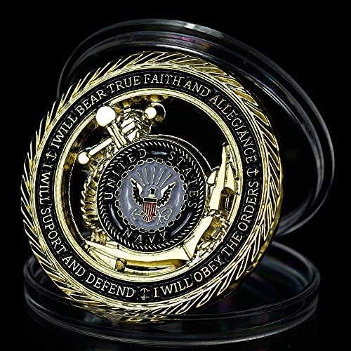 ABD Donanması Sikke Onur Cesaret Taahhüt Hatıra Askeri Sikke Koleksiyon Hediye hatıra parası Altın Kaplama Mücadelesi Coin