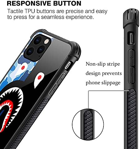 DJSOK iPhone 11 Kılıfı, Mavi Siyah Köpekbalığı iPhone 11 Kılıfları 4 Köşeli Darbeye Dayanıklı Koruma Yumuşak Silikon TPU