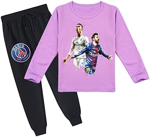 Çocuk Cristiano Ronaldo Hafif Kazak Eşofman Takım Elbise-2 Parça Kıyafetler eşofman takımı Sonbahar/İlkbahar için