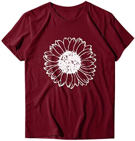 Bayan Üstleri Rahat Gevşek Gömme T-Shirt Yaz Çiçek Baskılı Kısa Kollu Tee Üstleri kadın Bluz