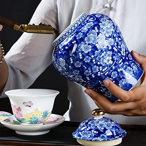 Dekoratif Zencefil Kavanozları, Antik Çin Mavi ve Beyaz Porselen Seramik Tapınak Kavanoz, Mühürlü Kapaklı, Ev Mutfak Yemek
