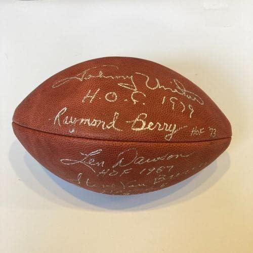 Johnny Unitas HOF 1979 Len Dawson HOF 1987 Çok İmzalı NFL Futbolu JSA ORTAK İmzalı Futbol Topları