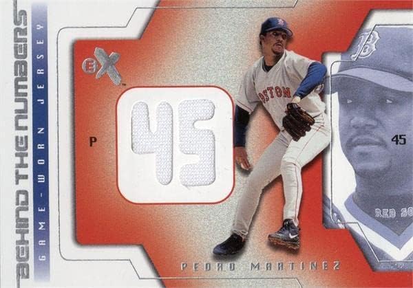 Pedro Martinez oyuncu yıpranmış forması yama beyzbol kartı (Boston Red Sox) 2002 Fleer Arkasında Numaraları PM-MLB Oyun