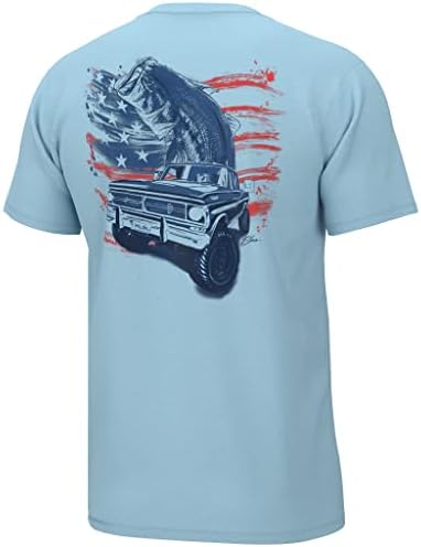 HUK erkek Kc Scott Kısa Kollu Tişört, Performans Balıkçılık T-Shirt