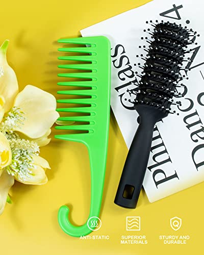 Wapodeaı Dolaşık Açıcı Saç Fırçaları ve Duş Tarağı, Kadınlar için Premium Saç Fırçaları ve Geniş Diş Tarağı, Kuru, ıslak,