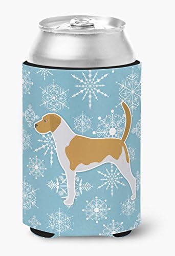 Caroline'ın Hazineleri BB3498CC Kış Kar Tanesi Amerikan Foxhound Can veya Şişe Hugger, Can Soğutucu Kol Hugger Makinede Yıkanabilir
