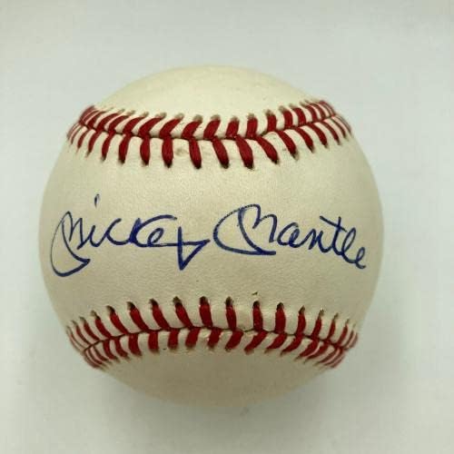 Mickey Mantle İmzalı Amerikan Beyzbol Ligi PSA DNA Dereceli NANE 9 İmzalı Beyzbol Topları