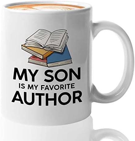 Kabarcık Hugs Yazar Kahve Kupa 11 oz Beyaz-Oğlum Favori Yazar-Yazar Anne Anne Kitap Severler İstemi Yazma Serbest Hikaye