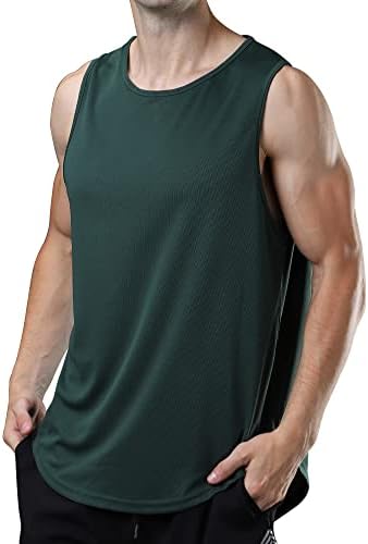 meıoro erkek Örgü Tank Top Gömlek Çabuk Kuruyan Kolsuz Gömlek Gömme Kas Tankı Üstleri Spor Yuvarlak Boyun T-Shirt