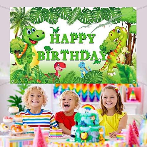 Dinozor Parti Süslemeleri Malzemeleri Suluboya Dinozor Doğum Günü Partisi Zemin Çocuklar için Kız Erkek Dinozor Doğum Günü