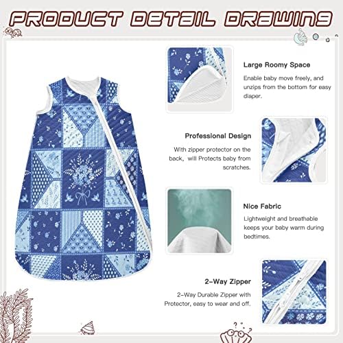 vvfelıxl Dikişli Patchwork Çiçek Bebek Giyilebilir Battaniye, Bebek için Kundak Geçiş Uyku Tulumu, Yenidoğan Bebekler için