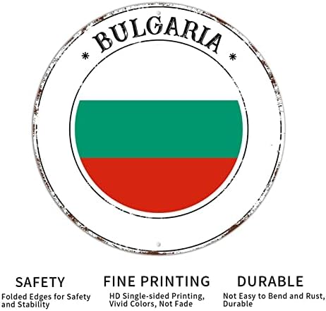 Bulgaristan Bayrağı Alüminyum Işareti Retro Tarzı Alüminyum Metal Çelenk Işareti Duvar Sanatı asılı dekorlar Pas Ücretsiz