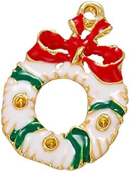 Kehome Kristal Çelenk Noel Ağacı Noel Tarzı Yağ damlayan kolye Santa Kayıp Çorap Noel Ağacı Renk kolye VD Vintage Seramik