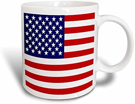 3dRose Amerikan Bayrağı - Vatansever ABD yıldızlar ve çizgiler kırmızı beyaz ve mavi -. - Kupalar (kupa_112805_1)